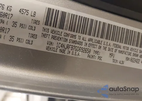 2016 Jeep Patriot High Altitude Edition из США, поврежденный, VIN 1C4NJRFB7GD692650